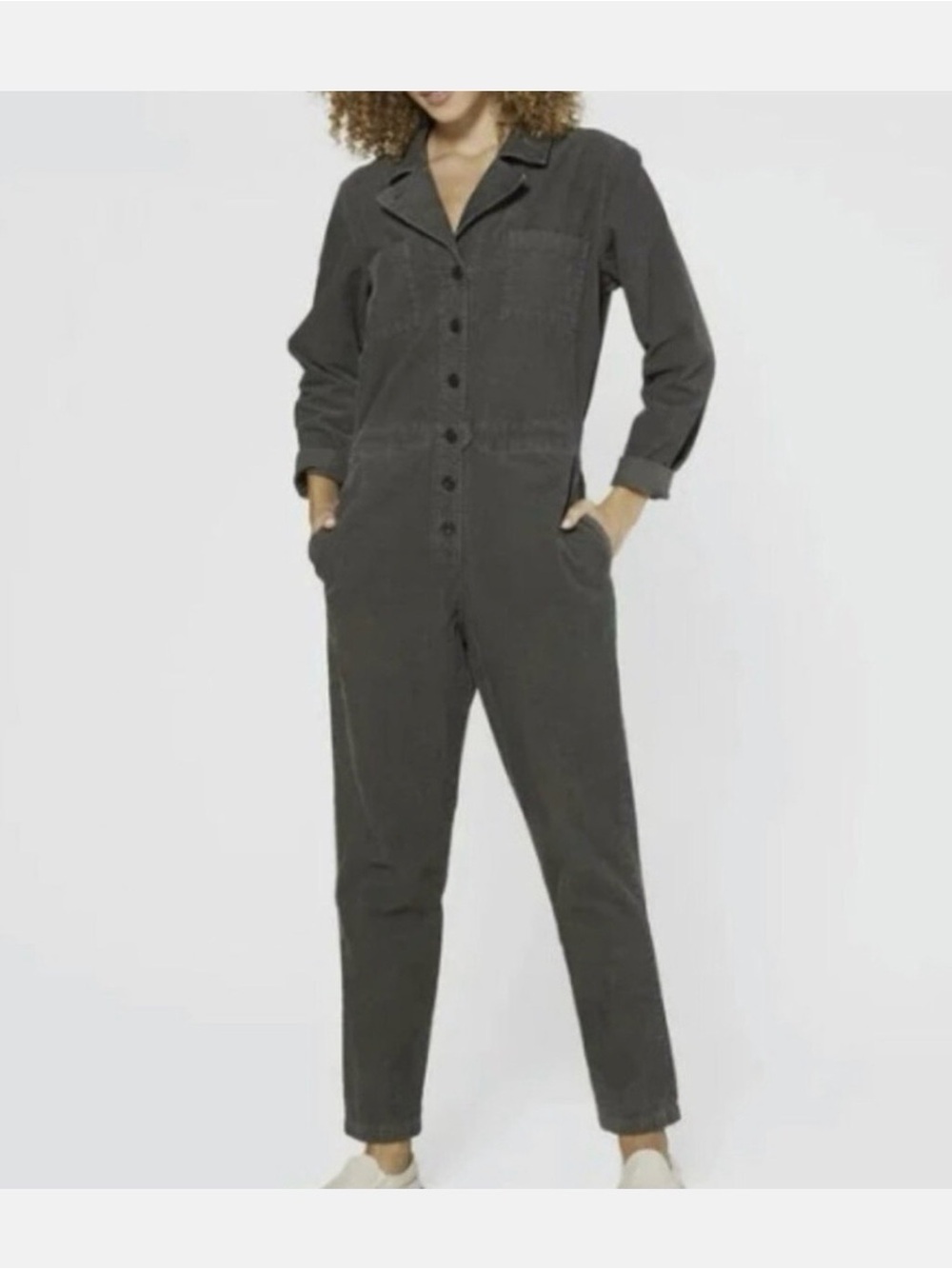 Outerknown Olive Green Corduroy Utility Jumpsuit